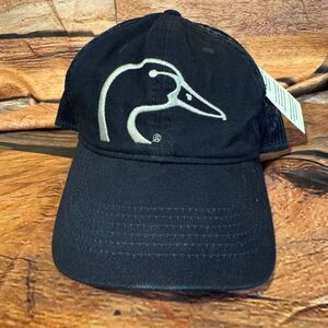 Ducks Unlimited Trucker Hat Men's OSFM Adjustable Navy Blue Duck Logo Cap